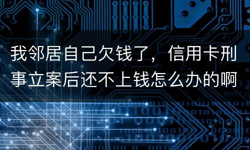 我邻居自己欠钱了，信用卡刑事立案后还不上钱怎么办的啊
