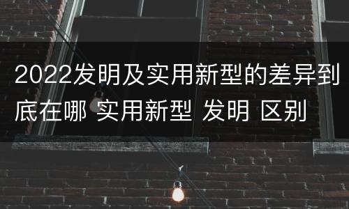 2022发明及实用新型的差异到底在哪 实用新型 发明 区别