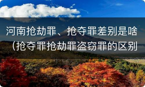 河南抢劫罪、抢夺罪差别是啥（抢夺罪抢劫罪盗窃罪的区别）