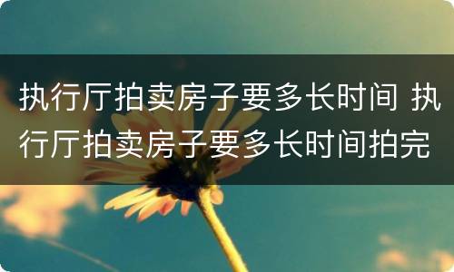 执行厅拍卖房子要多长时间 执行厅拍卖房子要多长时间拍完