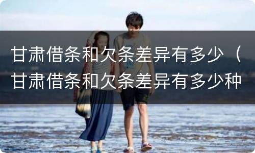 甘肃借条和欠条差异有多少（甘肃借条和欠条差异有多少种）
