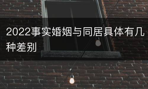 2022事实婚姻与同居具体有几种差别