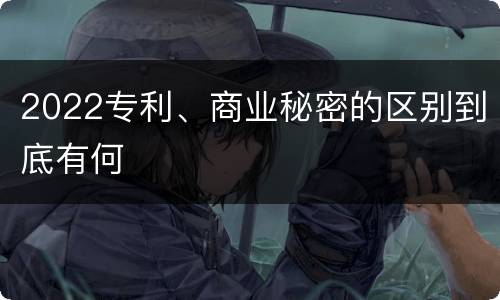 2022专利、商业秘密的区别到底有何