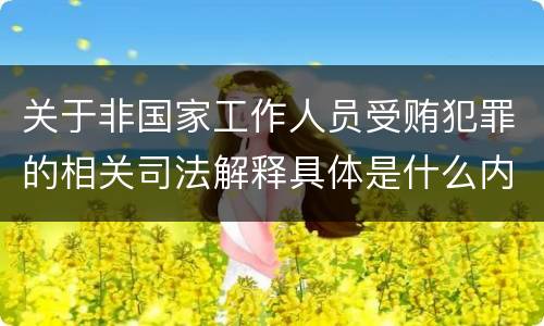 关于非国家工作人员受贿犯罪的相关司法解释具体是什么内容