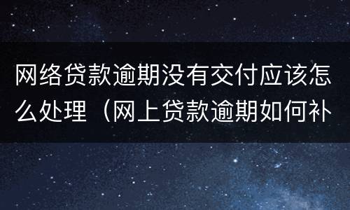 网络贷款逾期没有交付应该怎么处理（网上贷款逾期如何补救）