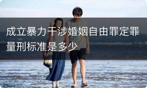 成立暴力干涉婚姻自由罪定罪量刑标准是多少