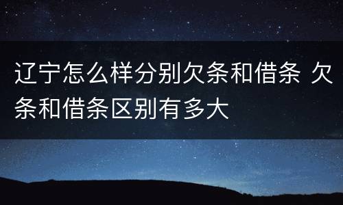 辽宁怎么样分别欠条和借条 欠条和借条区别有多大