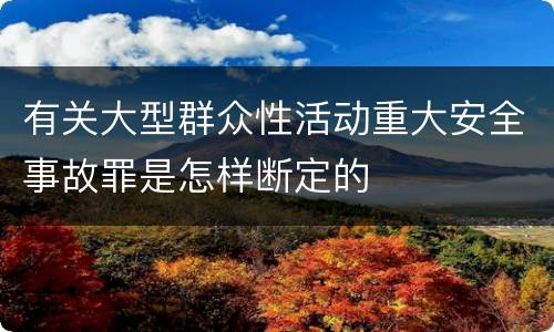 有关大型群众性活动重大安全事故罪是怎样断定的