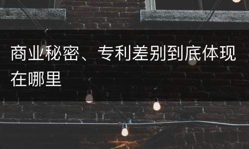 商业秘密、专利差别到底体现在哪里