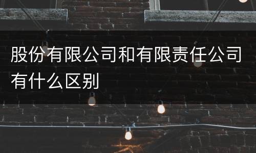股份有限公司和有限责任公司有什么区别