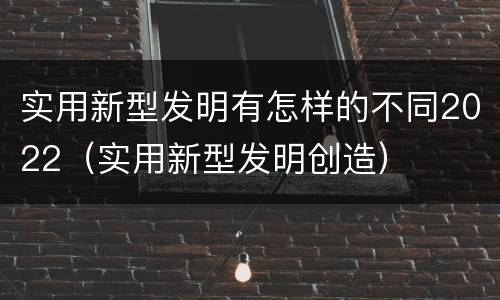 实用新型发明有怎样的不同2022（实用新型发明创造）