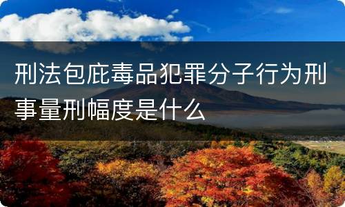 刑法包庇毒品犯罪分子行为刑事量刑幅度是什么