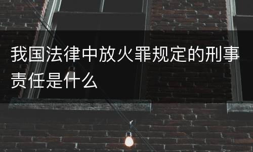我国法律中放火罪规定的刑事责任是什么