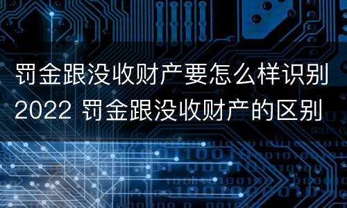 罚金跟没收财产要怎么样识别2022 罚金跟没收财产的区别