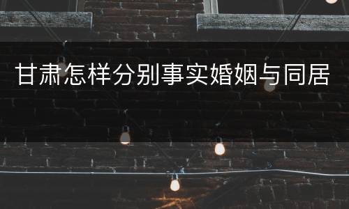 甘肃怎样分别事实婚姻与同居