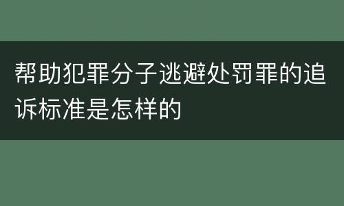 帮助犯罪分子逃避处罚罪的追诉标准是怎样的