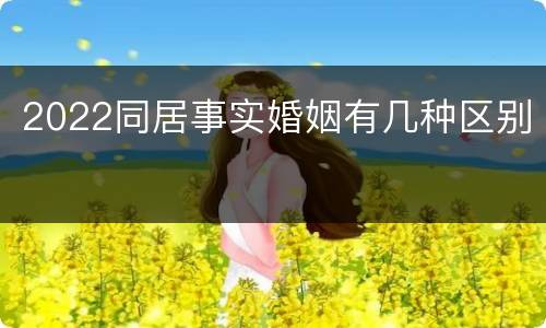 2022同居事实婚姻有几种区别