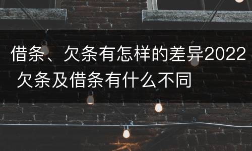 借条、欠条有怎样的差异2022 欠条及借条有什么不同