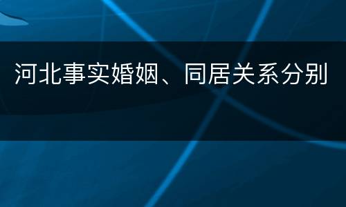 河北事实婚姻、同居关系分别