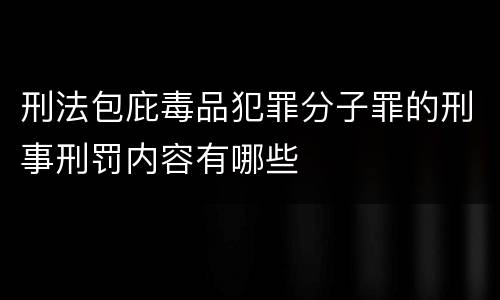 刑法包庇毒品犯罪分子罪的刑事刑罚内容有哪些