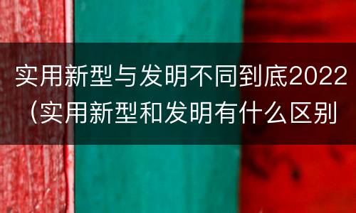 实用新型与发明不同到底2022（实用新型和发明有什么区别）