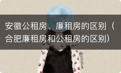 安徽公租房、廉租房的区别（合肥廉租房和公租房的区别）