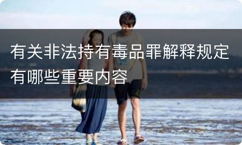 有关非法持有毒品罪解释规定有哪些重要内容