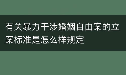 有关暴力干涉婚姻自由案的立案标准是怎么样规定