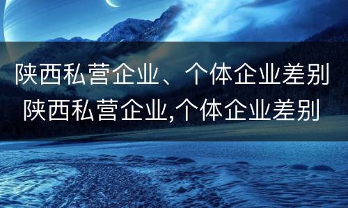陕西私营企业、个体企业差别 陕西私营企业,个体企业差别大吗