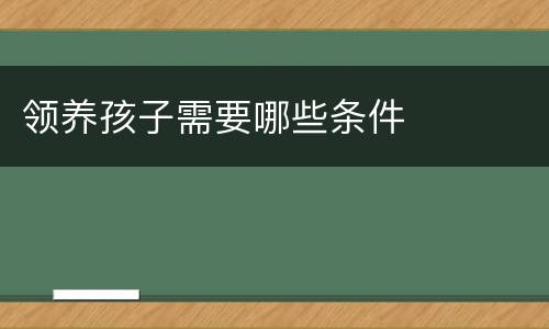 领养孩子需要哪些条件