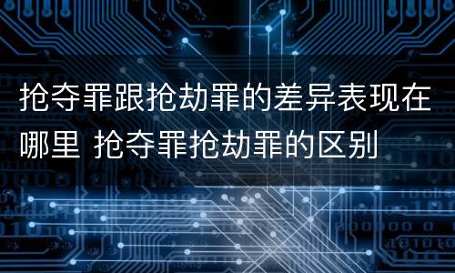 抢夺罪跟抢劫罪的差异表现在哪里 抢夺罪抢劫罪的区别