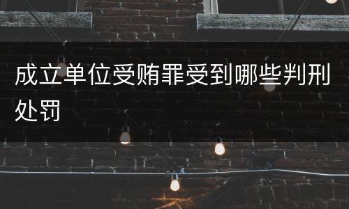 成立单位受贿罪受到哪些判刑处罚