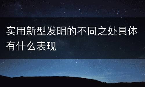 实用新型发明的不同之处具体有什么表现