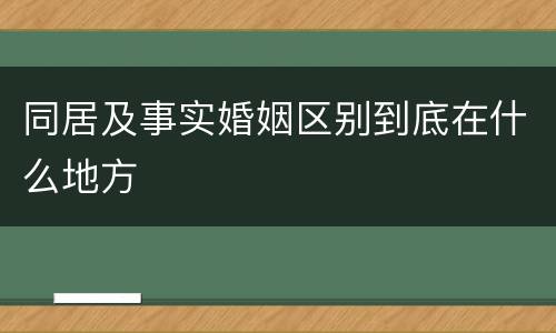 同居及事实婚姻区别到底在什么地方