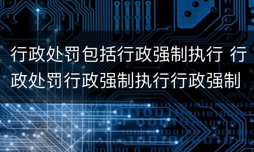 行政处罚包括行政强制执行 行政处罚行政强制执行行政强制措施的区别