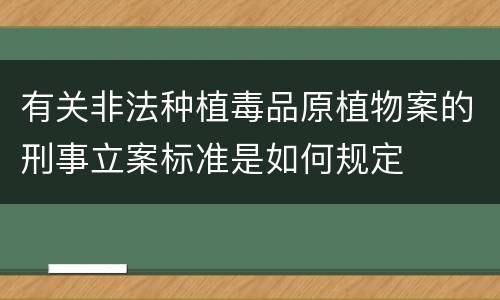 有关非法种植毒品原植物案的刑事立案标准是如何规定