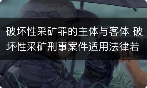 破坏性采矿罪的主体与客体 破坏性采矿刑事案件适用法律若干问题的解释