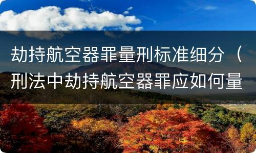 劫持航空器罪量刑标准细分（刑法中劫持航空器罪应如何量刑）