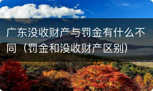 广东没收财产与罚金有什么不同（罚金和没收财产区别）