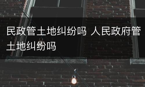 民政管土地纠纷吗 人民政府管土地纠纷吗