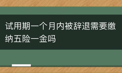 试用期一个月内被辞退需要缴纳五险一金吗