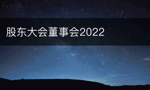 股东大会董事会2022