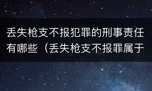 丢失枪支不报犯罪的刑事责任有哪些（丢失枪支不报罪属于过失犯罪吗）