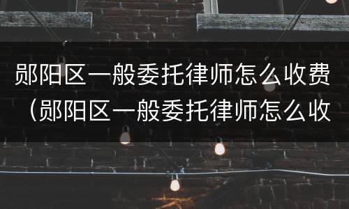 郧阳区一般委托律师怎么收费（郧阳区一般委托律师怎么收费的）