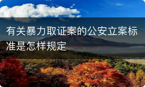 有关暴力取证案的公安立案标准是怎样规定