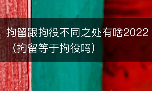拘留跟拘役不同之处有啥2022（拘留等于拘役吗）