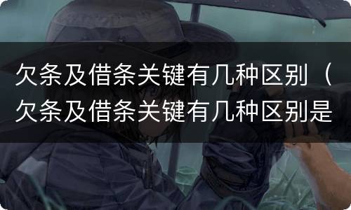 欠条及借条关键有几种区别（欠条及借条关键有几种区别是什么）