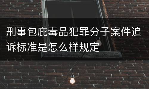 刑事包庇毒品犯罪分子案件追诉标准是怎么样规定