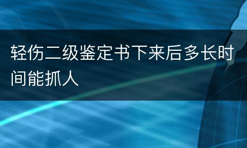 轻伤二级鉴定书下来后多长时间能抓人