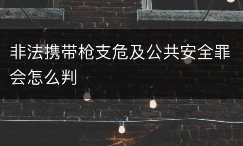 非法携带枪支危及公共安全罪会怎么判